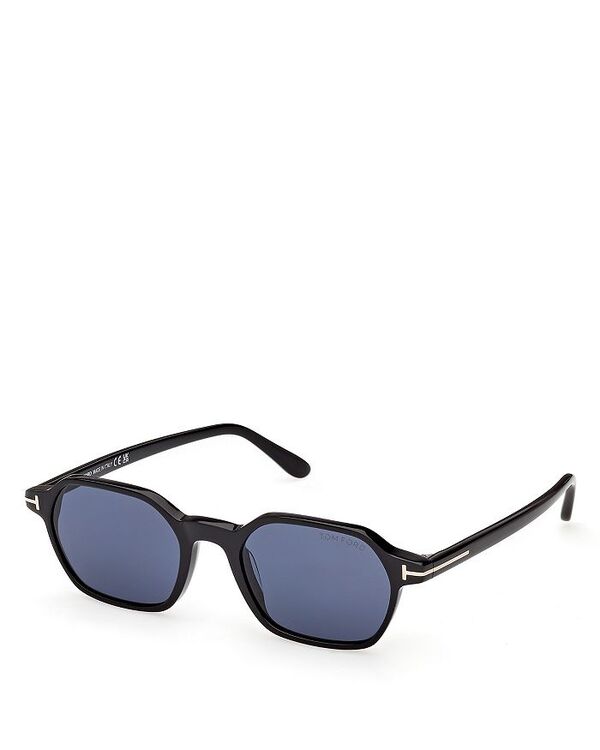 トム・ジェラルド・r・フォード レディース 添え物 サングラス・アイウェア Tom Ford Joey Geometric Sunglasses 51粍 Black/Blue 黒いこと