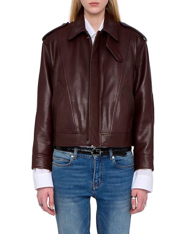 ザディグ エ ヴォルテール レディース アウター ジャケット・ブルゾン レザー Zadig & Voltaire Kimo Leather Jacket Burgundy バーガンディ|ReVida 店
