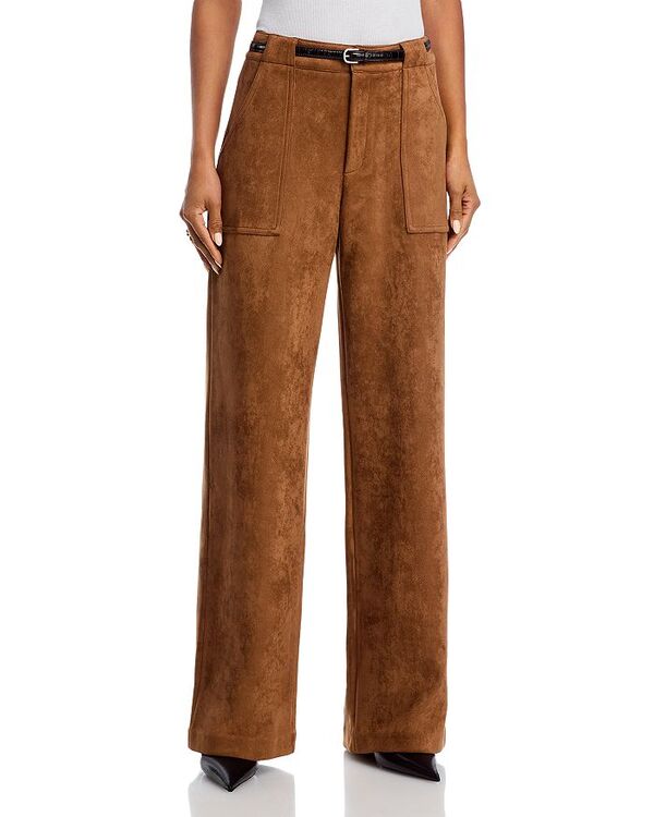 アクア レディース ボトムス カジュアルパンツ スエード AQUA Faux Suede Pants Brown ブラウン