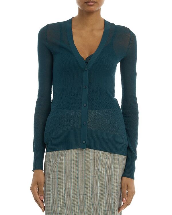 ヴィクトリア ベッカム レディース アウター ニット・セーター Vネック カーディガン Victoria Beckham V Neck Cardigan Teal ティール｜ReVida 店 67,540円