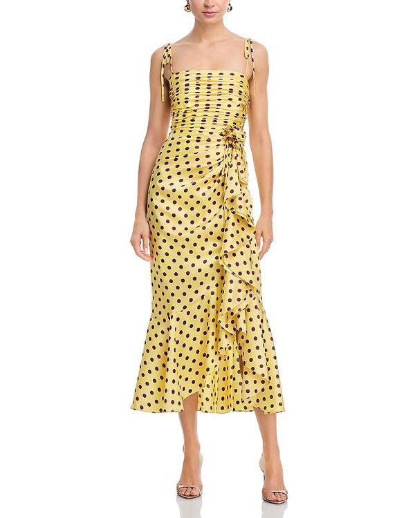 サンク セプト レディース トップス ワンピース ドット柄 ドット Cinq Sept Camille Polka Dot Dress Lemon Puff/ Deeplum プラム|ReVida 店