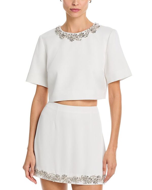 サンク セプト レディース トップス シャツ Cinq Septumbling Flowers Crop Top Ivory アイボリー｜ReVida 店