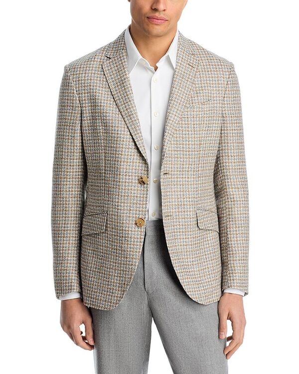 エトロ レディース アウター 上衣・上衣 厚地の外套 Etro Houndstooth Sport Coatan/ Light Blue 青み