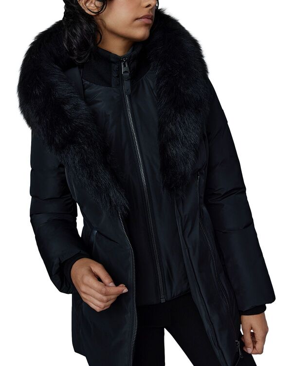 マッカージュ レディース アウター ジャケット・ブルゾン ダウン Mackage Adali Hooded Shearling Down Jacket Black/Black Shearling ブラック|ReVida 店