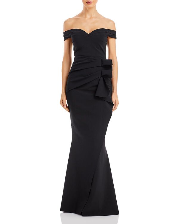 チアラ ボニ プティ 衣裳 レディース アンダー御召しもの ナイト爵御召しもの Chiara Boni La Petite Robe Radoslava Off The Shoulder Bodycon Gown Black 黒いこと
