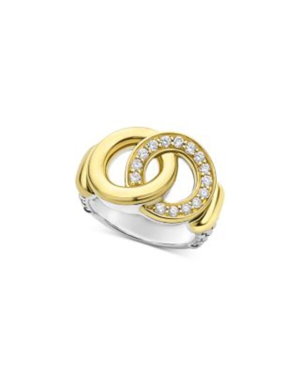 ラゴス メンズ 付属物 輪っか LAGOS Two Tone Interlocking Diamond Statement Ring 0.34 tcw Gold/Silver ゴールド
