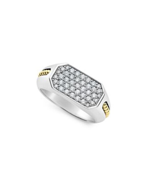 ラゴス メンズ 付属物 輪っか LAGOS Men\u0027s 18K Yellow Gold \u0026 Sterling Silver Anthem Diamond Clustering Silver しろがね色