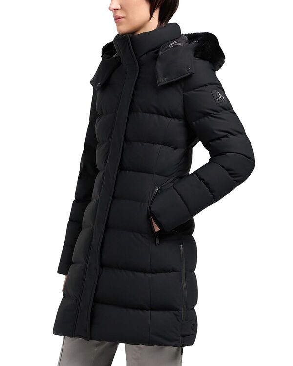 ヘアムースナックル レディース アウター 上衣・上衣 パーカー 落ち込む Moose Knuckles Watershed Shearling Trim Down Parka Black/Black Shearling 黒いこと