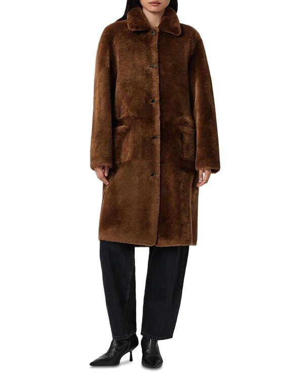 オールセインツ レディース アウター コート ALLSAINTSerra Reversible Shearling Coat Conker Brown ブラウン
