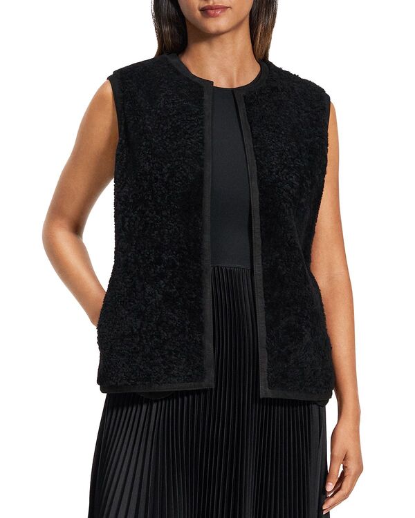 セオリー レディース アウター ベスト Theory Reversible Shearling Vest Black ブラック