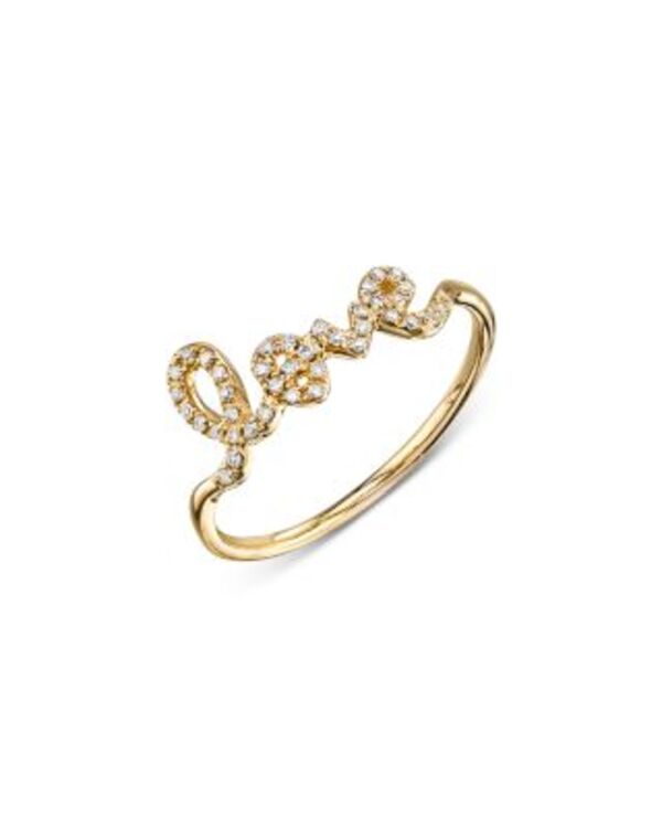 シドニーエヴァン レディース アクセサリー リング Sydney Evan 14K Yellow Goldiamond Love Script Ringold ゴールド