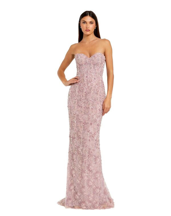 マックダガル レディース トップス ワンピース ケープデザイン サテン ストラップレス キャップ ケープ Mac Duggal Beaded Satin Rose Cape Strapless Bustier Gown Rose|ReVida 店