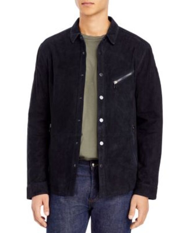 ジョンバルベイトス メンズ アウター 上衣・上衣 プルオーバー スエードクロス John Varvatos Collection Suede Shirt Jacket Midnight
