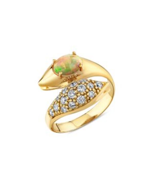 シドニーエヴァン レディース アクセサリー リング Sydney Evan 14K Yellow Gold Opal & Diamond Snake Bypass Ringold ゴールド｜ReVida 店