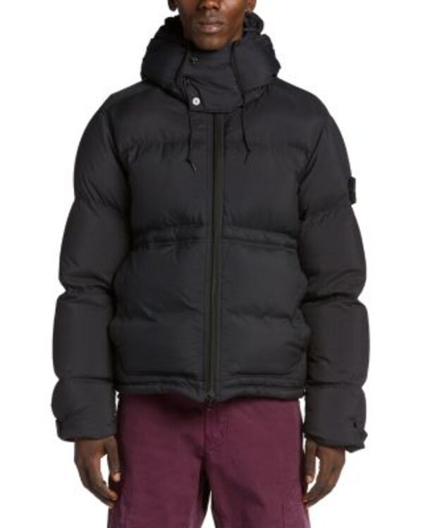 ストーンアイランド メンズ アウター コート キルティング ナイロン ダウン Stone Island Nylon Quiltedown Coat Black ブラック