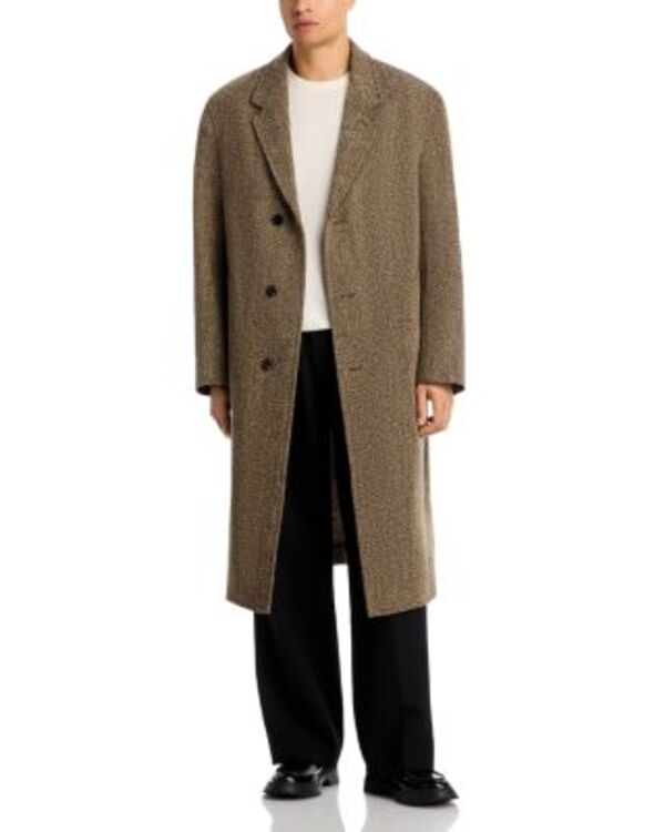 ルメール メンズ アウター コート ウール Lemaire Chesterfield Wool Coat Black Straw Melange ブラック