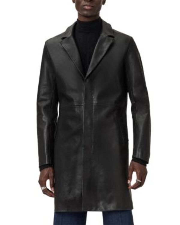 ジョンバルベイトス メンズ アウター コート レザー John Varvatos Tyler Leather Coat Black ブラック 163,900円
