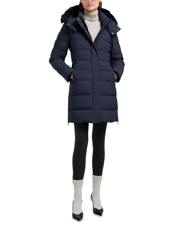 ヘアムースナックル レディース アウター 上衣・上衣 パーカー 落ち込む Moose Knuckles Watershed 3 Down Parka Navy w/ Black 黒いこと