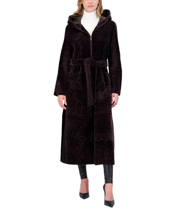 ゴルスキ レディース アウター 上衣・上衣 パーカー 厚地の外套 Gorski Shearling Ziparka Coat with Belt Brown/Brown 赤銅色 レディースファッション-コート・ジャケット