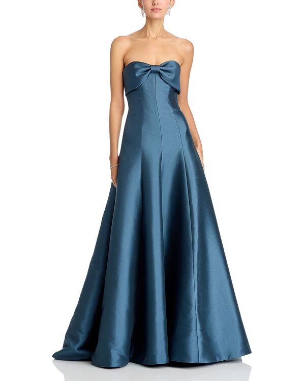 アムサール レディース トップス ワンピーストラップレス Amsale Bow Neck Strapless Gown Petrol