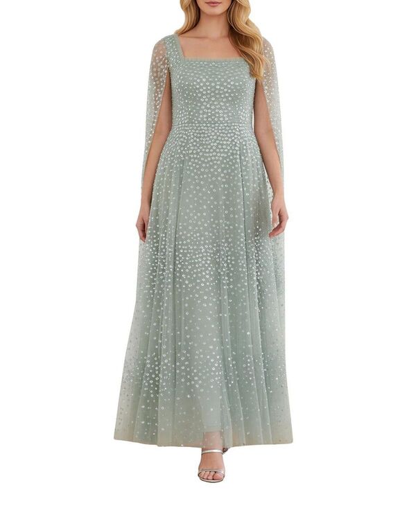 ニードルアンドスレッド レディース トップス 衣裳 ケープ絵図面 アンクル 旗がしら ケープ Needle \u0026 Thread Scatter Dot Cape Sleeve Ankle Gown Laurel ワンピース-レディースファッション