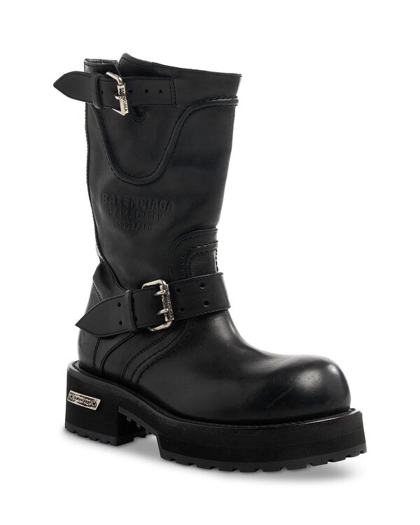 バレンシアガ レディース シューズ ブーツ・レインブーツ Balenciaga Women\u0027s Venom Buckle Boots Black/Silver 黒いこと