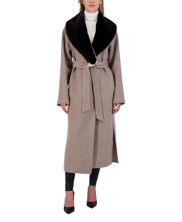 ゴルスキ レディース アウター 厚地の外套 羊毛 Gorski Detachable Shearling Lamb Collar Wool Coataupe/Beige ベージュ