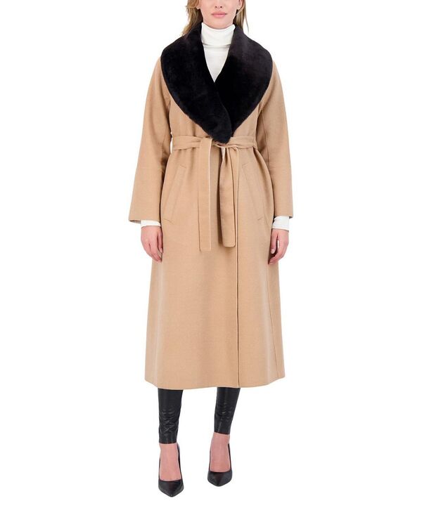 ゴルスキ レディース アウター 厚地の外套 羊毛 Gorski Wool with Shearling Lamb Collared Coat Camel/Beige 駱駝