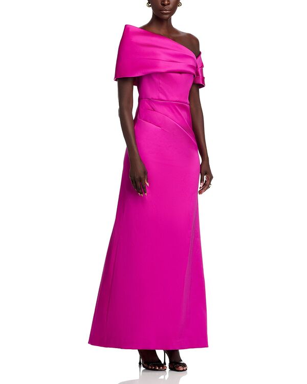 テリジョンバイリッキーフリーマン レディース トップス 衣裳 非相称 Teri Jon by Rickie Freeman Mikado Asymmetric Gown Raspberry ワンピース-レディースファッション