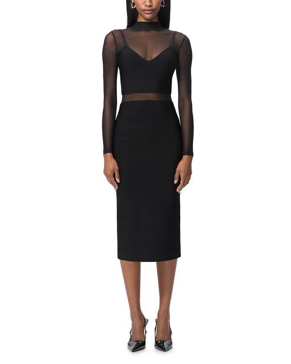 エルベレジェ レディース トップス 衣裳 Herv Lger The Noelle Dress Black 黒いこと レディースファッション-ワンピース