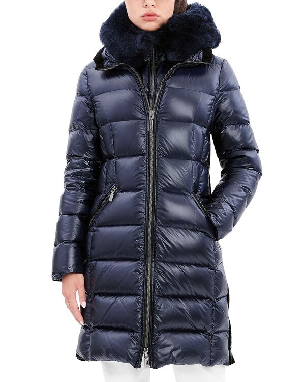 ダウンレビー レディース アウター コート Dawn Levy Kat Shearling Trim Down Puffer Coat Abyss