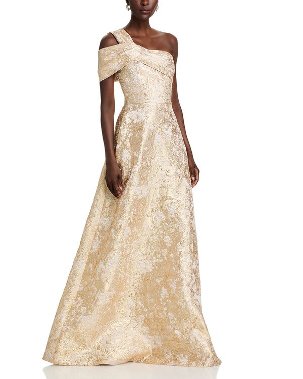 テリジョンバイリッキーフリーマン レディース アンダーウェア ナイトウェア トール Teri Jon by Rickie Freeman Metallic Jacquard Gown Ivory/Gold アイボリー