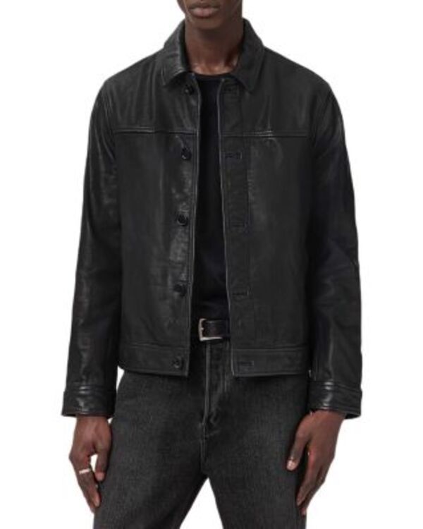 オールセインツ メンズ アウター ジャケット・ブルゾン レザー ALLSAINTS Nates Leather Jacket Black ブラック|ReVida 店