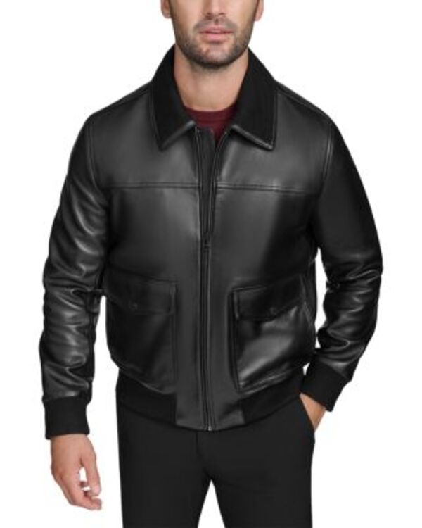 コールハーン メンズ アウター ジャケット・ブルゾン レザー Cole Haan Luxe Leather Jacket Black ブラック|ReVida 店