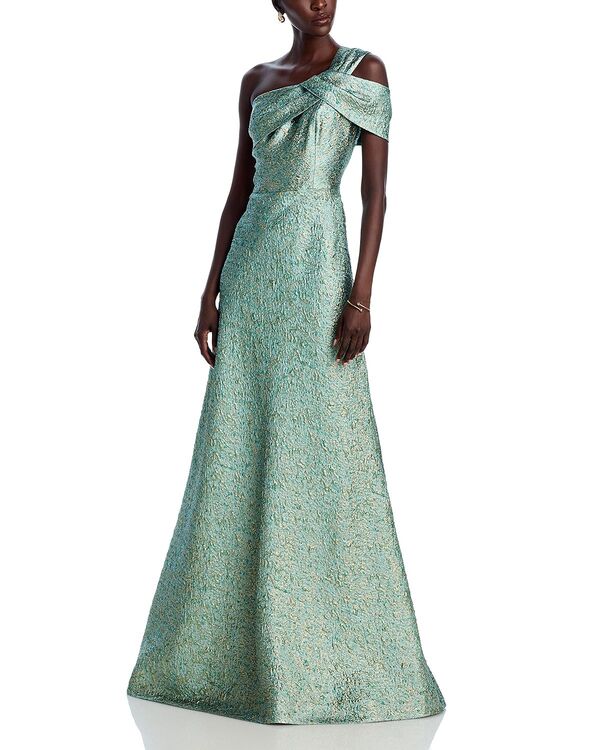 テリジョンバイリッキーフリーマン レディース アンダーウェア ナイトウェア トール Teri Jon by Rickie Freeman Metallic Jacquard Gown Mint Gold ミント