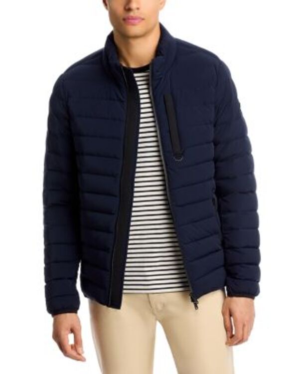 ムースナックル メンズ アウター ジャケット・ブルゾン キルティング Moose Knuckles Laki Quilted Jacket Navy ネイビー|ReVida 店