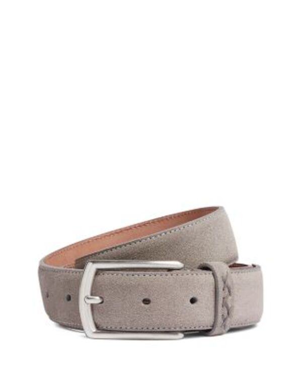 ゼニア メンズ 佩び物 胴締め スエードクロス ZEGNA Z Lux Grey M lange Suede Belt Gray 薄墨色