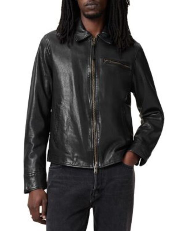オールセインツ メンズ アウター ジャケット・ブルゾン レザー ALLSAINTS Miller Leather Jacket Black ブラック