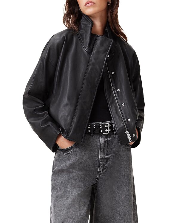 オールセインツ レディース アウター ジャケット・ブルゾン レザー ALLSAINTS Ryder Leather Jacket Black ブラック｜ReVida 店 107,140円