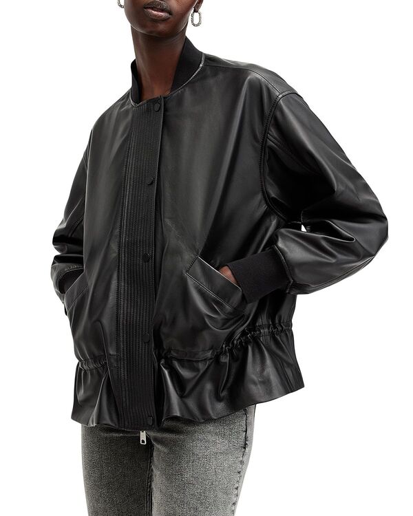オールセインツ レディース アウター ジャケット・ブルゾン レザー ALLSAINTSofi Leather Bomber Jacket Black ブラック 99,990円