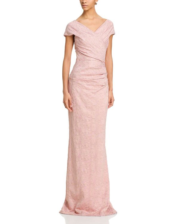 テリジョンバイリッキーフリーマン レディース アンダーお召しもの ナイト爵お召しもの トール Teri Jon by Rickie Freeman Metallic Jacquard Gown Rose Gold ゴールド