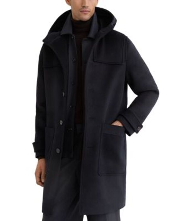 レイス メンズ アウター コート REISS Planter Long Sleeve Hoodeduffle Coat Navy ネイビー
