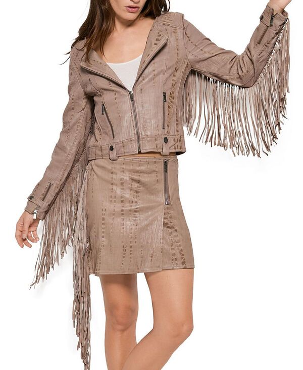 エーエスバイディーエフ レディース アウター 上衣・上衣 フリンジ AS by DF One Love Fringe Moto Jacket Mocha モカ