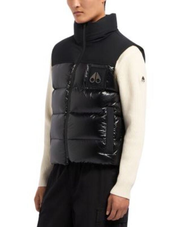 ヘアムースナックル メンズ アウター より良い キルティング 落ちこむ Moose Knuckles Victory Peak Quiltedown Vest Black 黒いこと