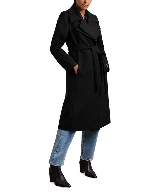 レイス レディース アウター コート REISS Odette Mid Length Belted Coat Black ブラック