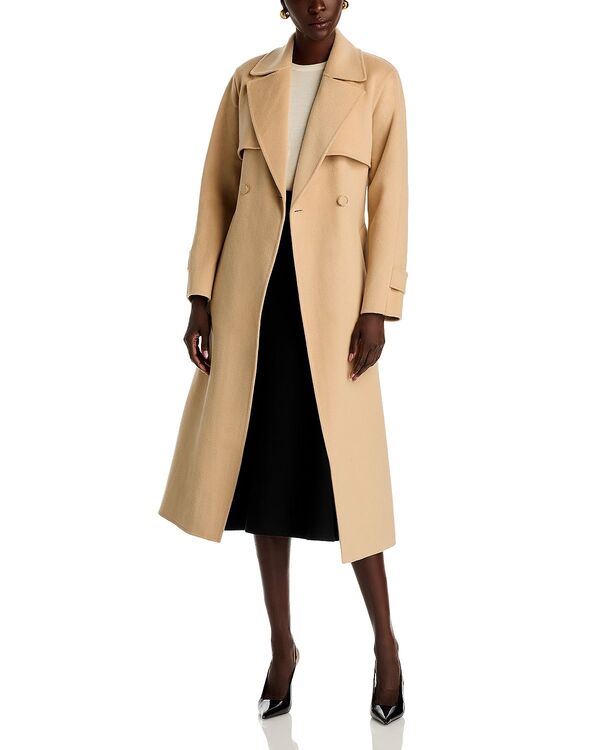 エリータハリ レディース アウター 厚地の外套 絨毛 Elie Tahari The Ren Wool Trench Coat Light Cashmere コート・ジャケット-レディースファッション
