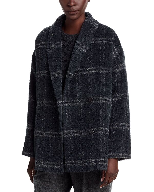 エイリーンフィッシャー レディース アウター コート Eileen Fisher Shawl Collar Short Coat Charcoal チャコール|ReVida 店