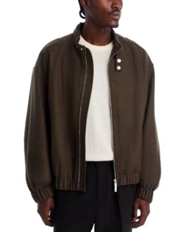 ヘルムート ラング メンズ アウター ジャケット・ブルゾン Helmut Lang Belt Collar Bomber Jacket Green Melange グリーン