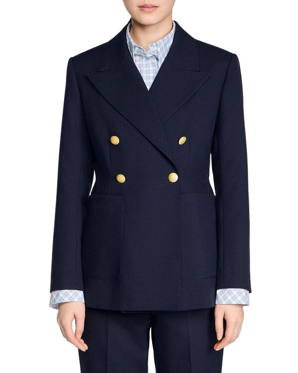 サンドロ レディース アウター ジャケット・ブルゾン スリムフィット Sandro Slim Fit Suit Jacket Navy Blue ネイビー