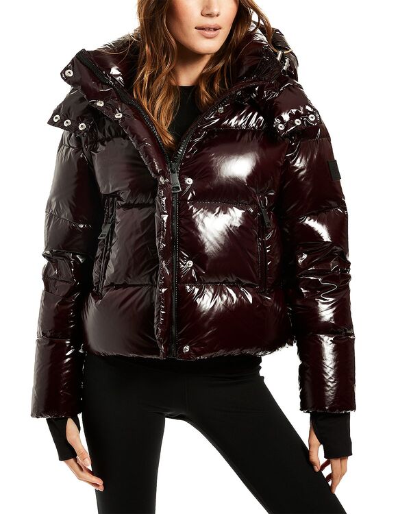 サム レディース アウター コート SAM. Jordy Hooded Puffer Coat Merlot
